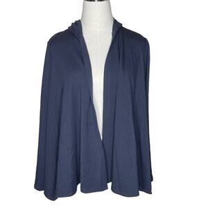 Chico’s Zenergy Size 0 (US-4) Hooded Open Front Cardigan/Sweater-Navy Waterfall